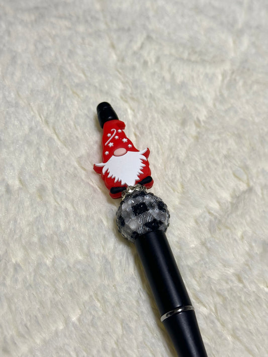 Mr Plaid Gnome Silicone Beaded Pen