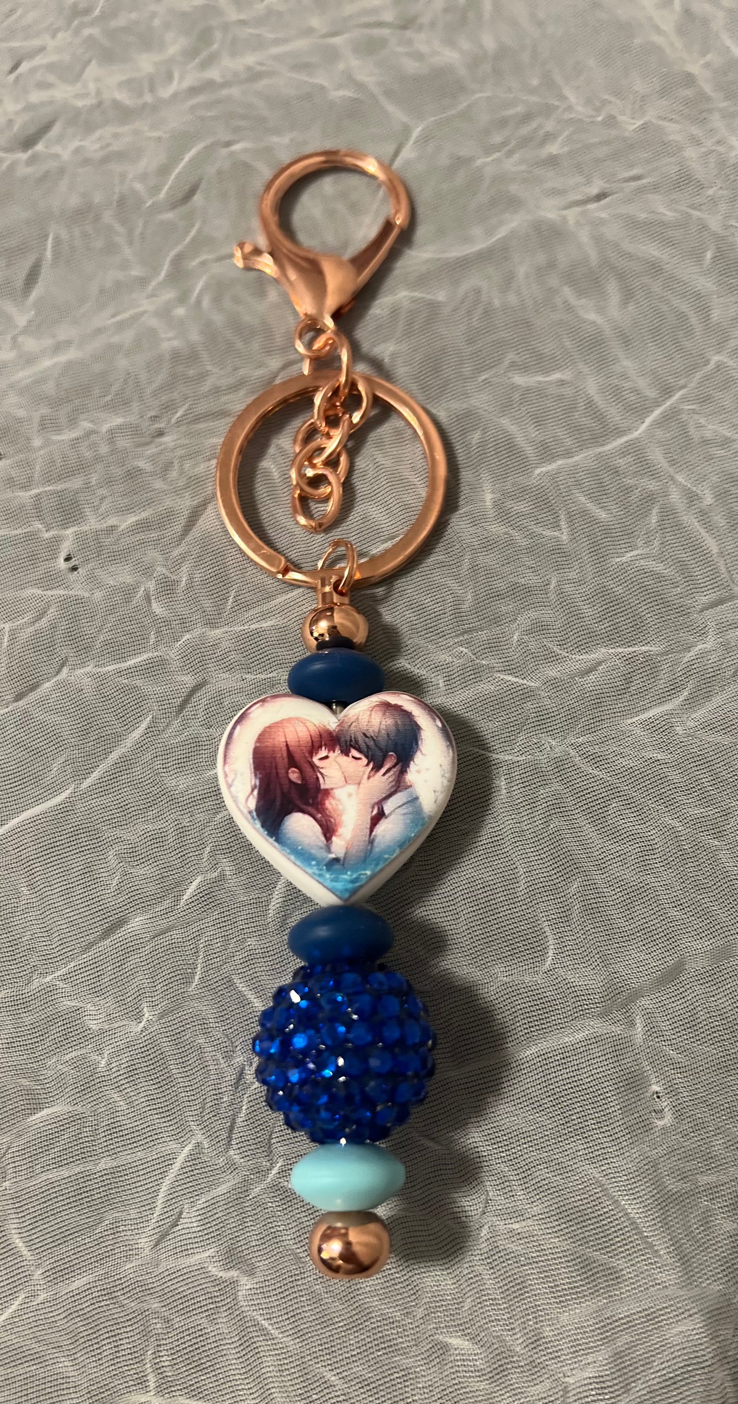 Blue Heart Anime' Keychain