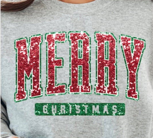 Glitter Merry Christmas crewneck