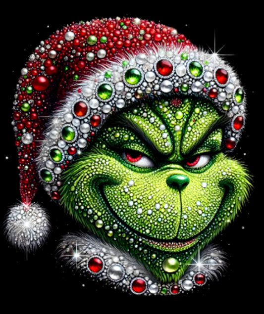 Blinged out Grinch Crewneck